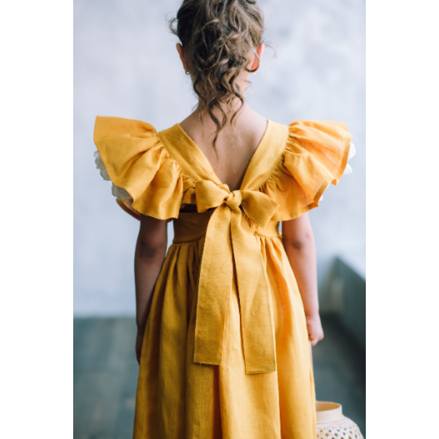 Mustard flower girl sales dress