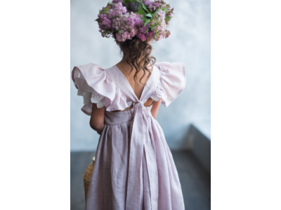 Linen flower girl dress