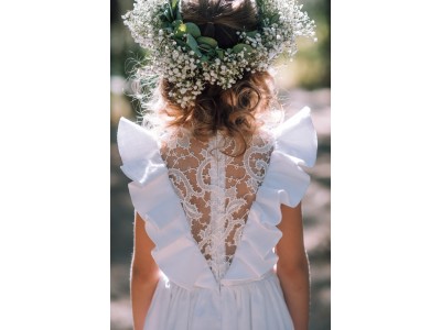 Linen flower girl dress